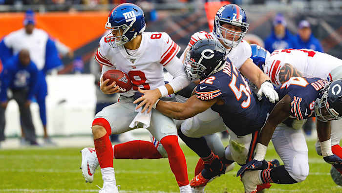 Mack dropped Daniel Jones for his first sack in five games.